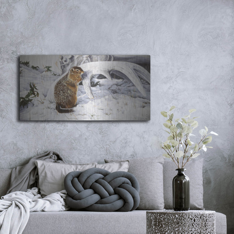 Art mural en métal «Sic Sic and Moose Antler» par Ron Parker, H 24 po x l 48 po
