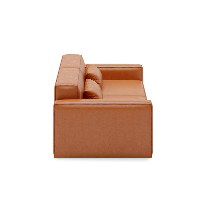 Mix Modular 2-Pc Sofa, Vegan AppleSkin Leather Cognac