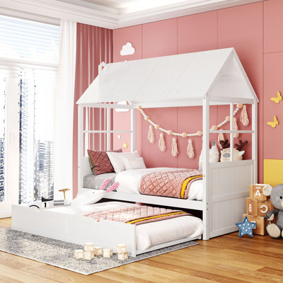Lit de jour simple avec couchette simple et toit blanc HY