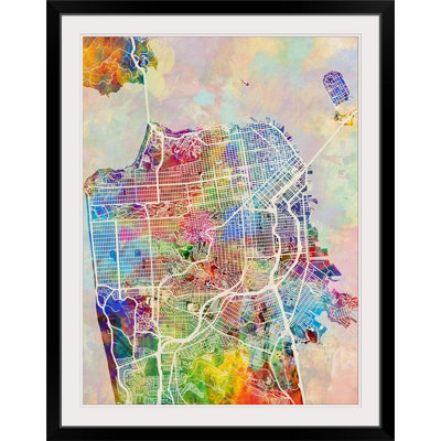 «San Francisco City Street Map» par Francy, impression