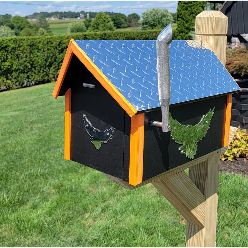 Amish Mailbox, Handmade, Birds Design Barn Style