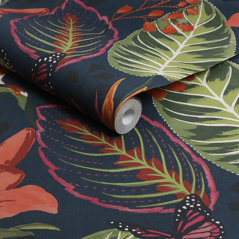 Envy Eden Floral Wallpaper, Navy