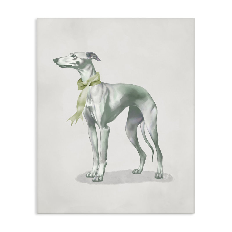 Graceful Dog & Ribbon Canvas, conception par Elizabeth Medley, H 20 po x l 16 po