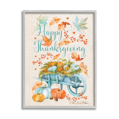 «Happy Thanksgiving Expression Holiday Pumpkin Wagon» par Sherri Buck Baldwin - impression d'art textuel