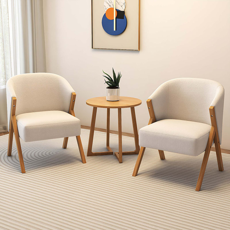 Table de bout ronde Mid-Century moderne avec pieds en forme de V