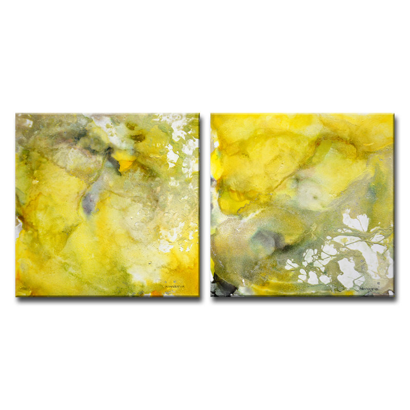 « glimmer i/ii », ensemble de 2 reproductions d’art sur toiles tendues par norman wyatt, jr, H 20 po x l 40 po x P 1,5 po