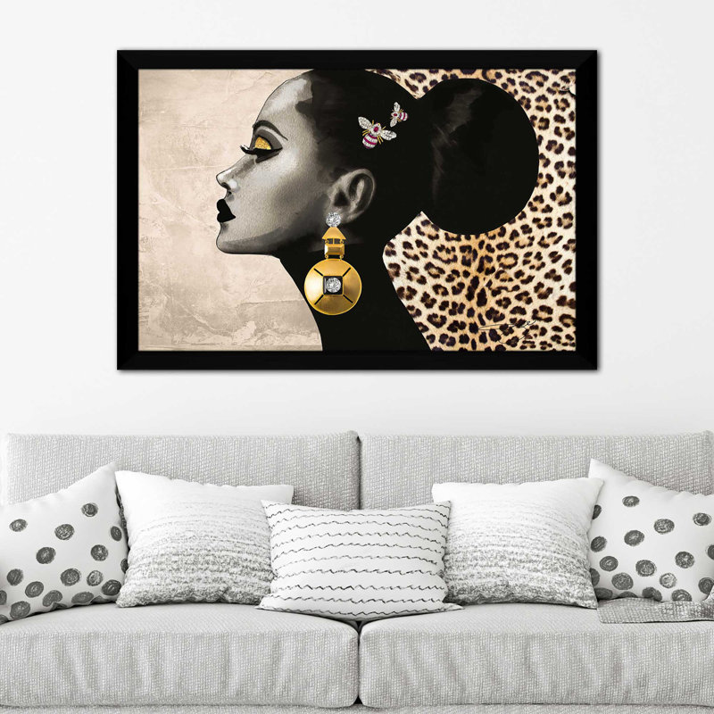 «Afrique Model 7 (Horizontal)» par Jodi - impression, Cadre noir, H 33,5 po x l 49,5 po x P 1 po