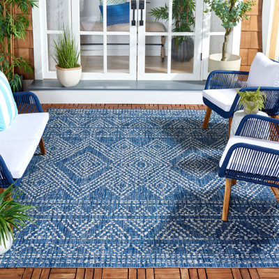 Tapis d'intérieur / extérieur à motif géométrique Haritz Performance
