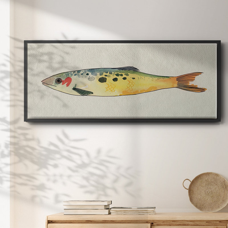 Poisson fantaisiste I - toile encadrée, H 20 po x l 50 po
