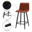 Upholstered Counter Stool with Metal Frame-1977216517