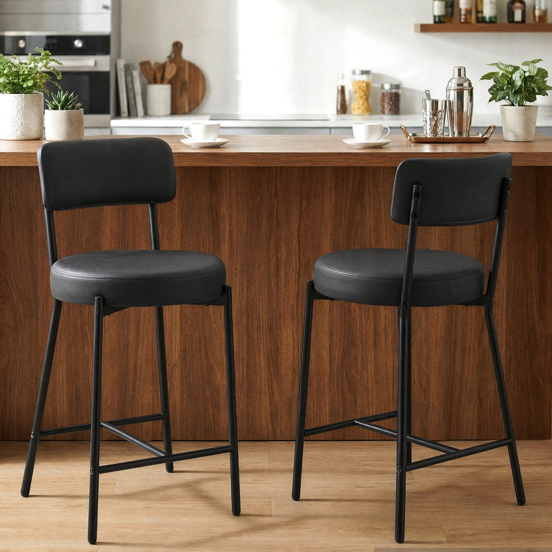 Tabouret de comptoir Altamonte, Polyuréthane noir