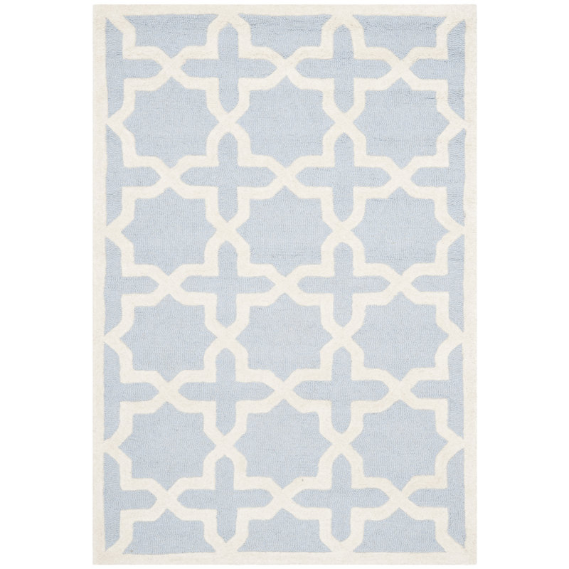 Cannen Hand Tufted Wool Geometric Rug, Rectangle 4' x 6'