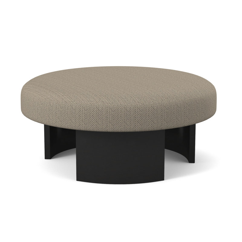 Eclipse Round Ottoman, Espresso, Fizz Ivory 100% Polyester