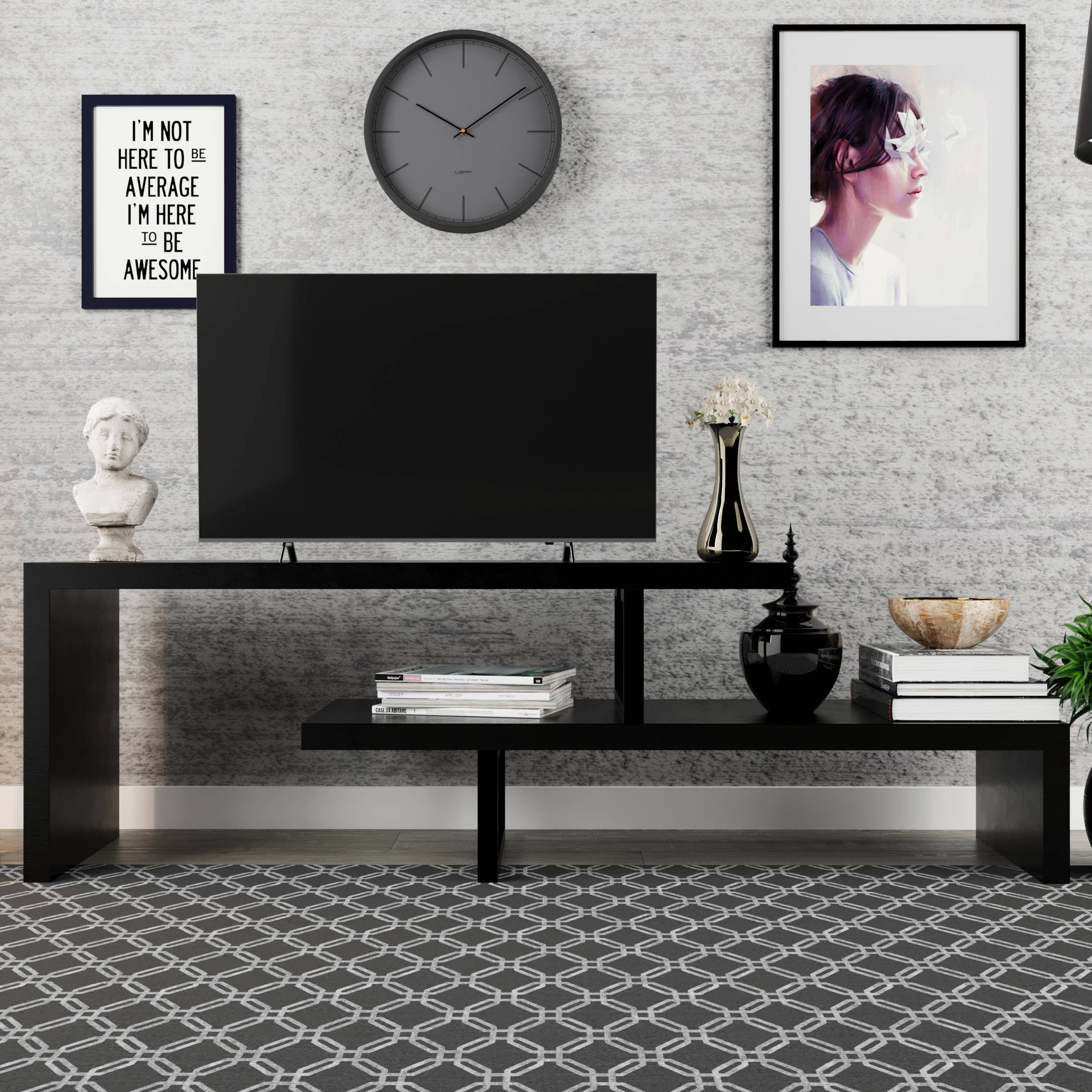 Latitude Run® Orford Modern Minimalist TV Stand – Open Concept Media ...