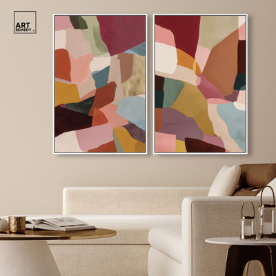 «Earth Contours Duet», reproduction d'art sur toile par Art Remedy, tendue sur châssis, 24 x 36