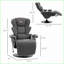 Fauteuils inclinables et inclinables manuels avec repose-pieds 2 porte-gobelets pour le salon | Noir | Tissu en lin