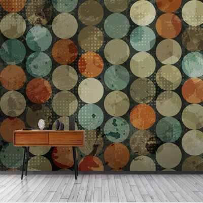 Geometric Colorful Circle Pattern Abstract Dots Removable Wallpaper