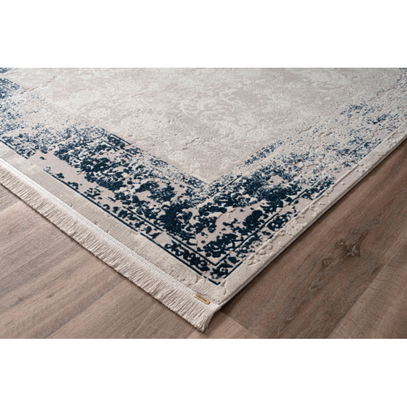 Tapis rectangulaire en coton Teresia, Tapis de couloir 3 pi 4 po x 9 pi 11 po