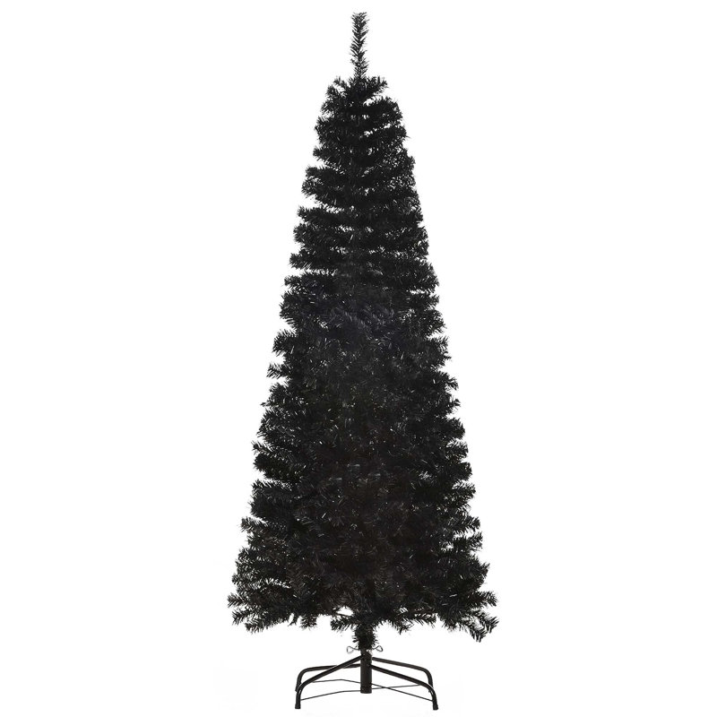 Regular (Full) Artificial Christmas Tree with Black Needles, 5.9'
