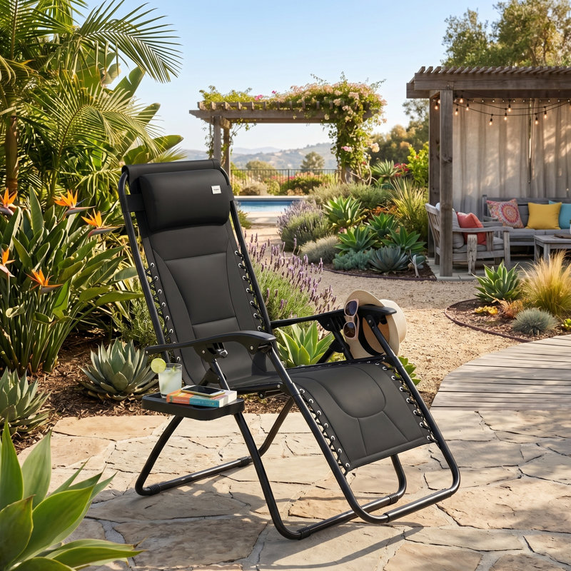Outdoor Lounge Chair, Black