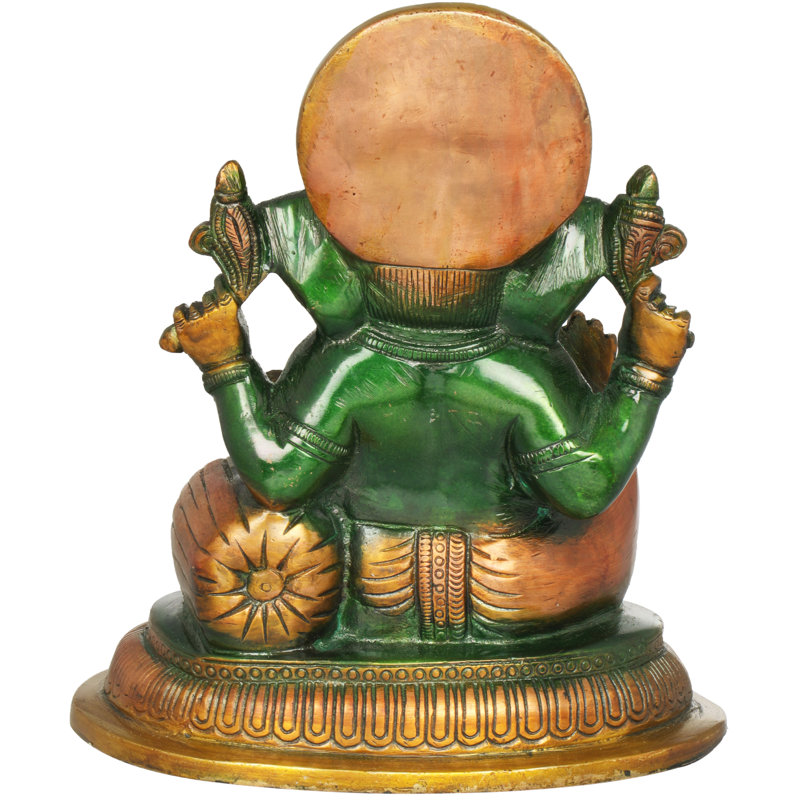 Figurine Ashirwad Ganesha, Vert / or