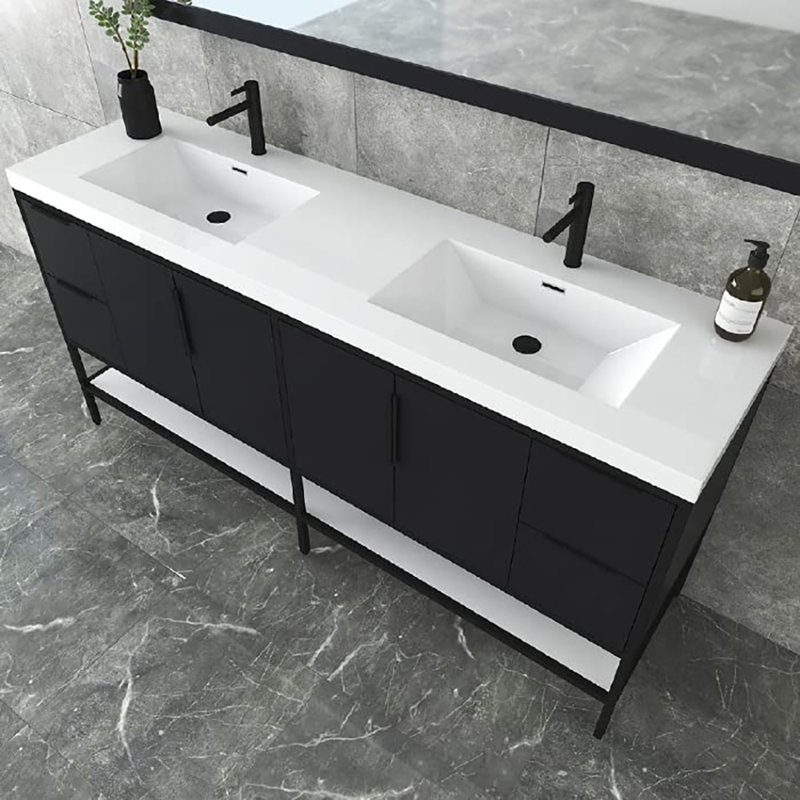 Ensemble de meuble-lavabo double 83 "83", Gris