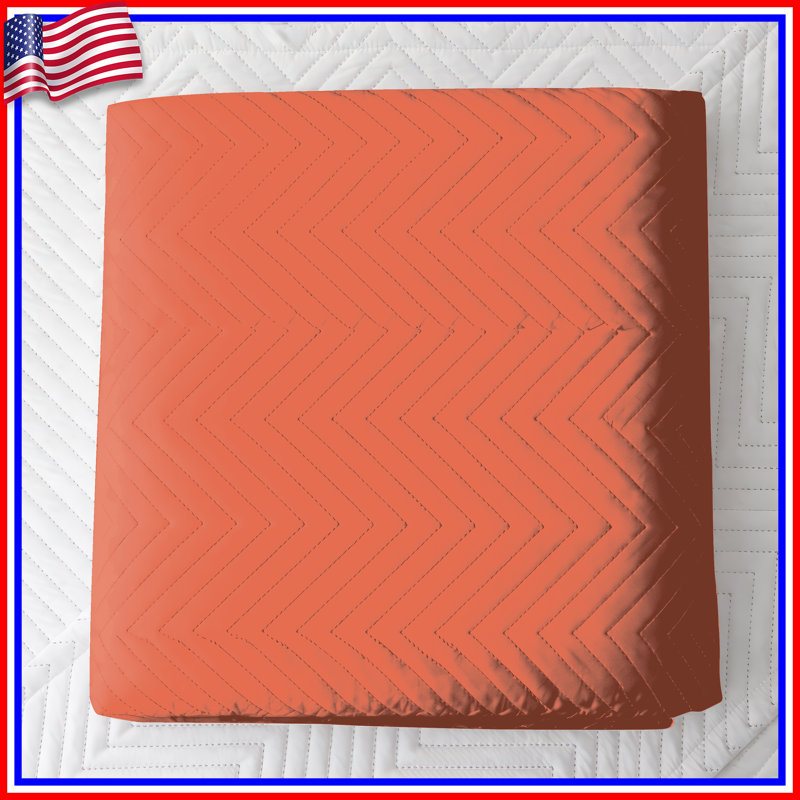 Couvre-lit matelassé orange uni toutes tailles, Lit simple