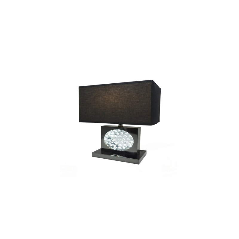 Abat-jour rectangulaire en cristal 1pc, Nickel, Black