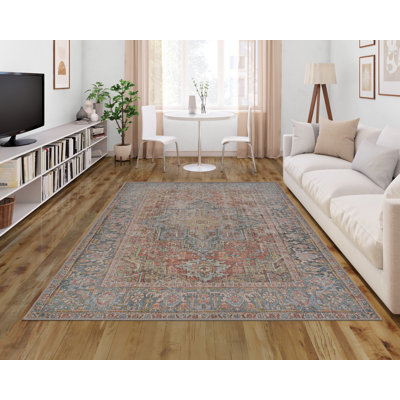 Lamentin Heriz Floral Rust Indoor Area Rug