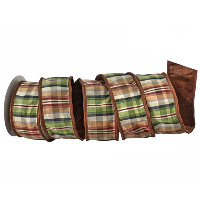 2.5"X5Y Faux Leather Backed Plaid Ribbon