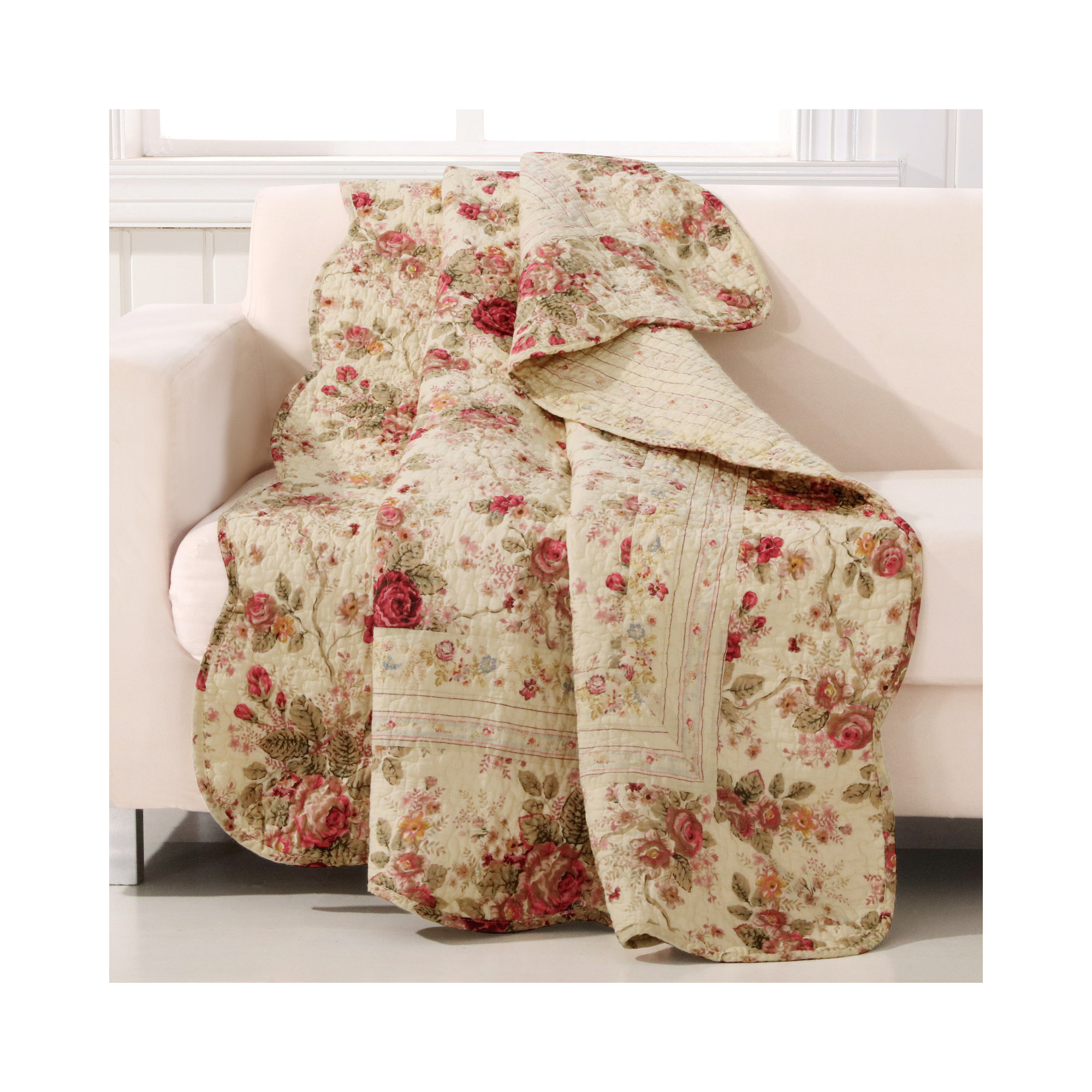 Antique Cotton Throw, Ecru