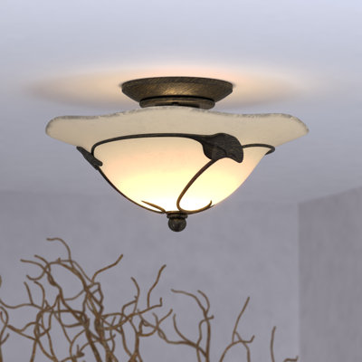 Plafonnier semi-encastré 12" à cuve unique 2 lumières Mia