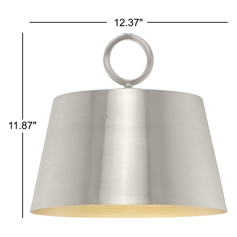 Nouveau luminaire suspendu Elda, Nickel brossé, H 11,87 po x l 12,37 po x P 12,37 po