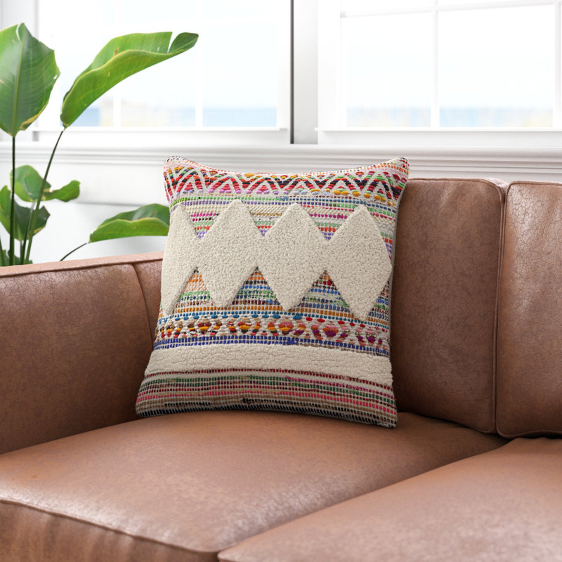 Amara 18" Multicolor Embroidered Cotton Throw Pillow Set