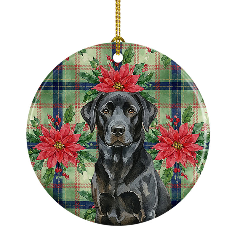 Ornement en céramique noir Labrador Retriever, Labrador Retriever Black