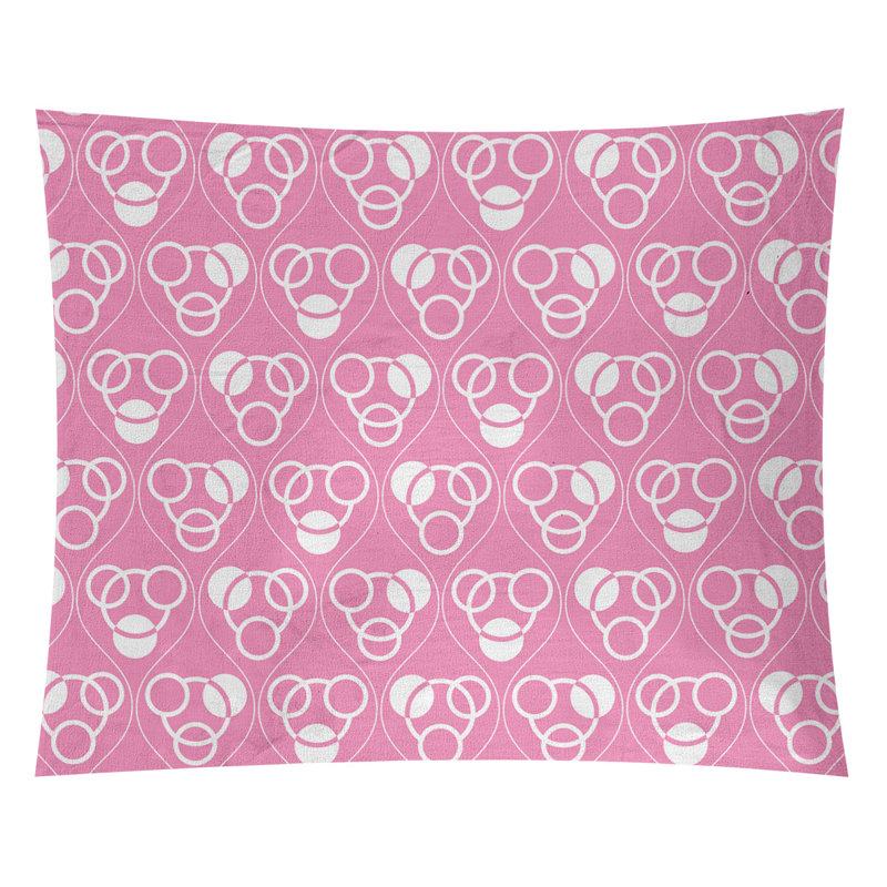 Jordao Polyester Tapestry, 68" H x 80" W, Pink
