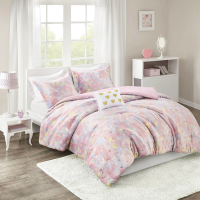 Literie imprimée métallique simple / simple TG avec coussin - textile ultra doux et résistant à l'édredon