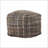 Pouf with Braided Design, Recycled Denim for Living Room | Khaki | Fabric