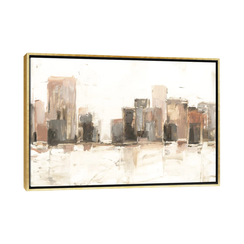 «City Vista II» par Ethan Harper - reproduction d'art, Pas de tapis, H 26 po x l 40 po x 1,5 po, Toile encadrée d'or