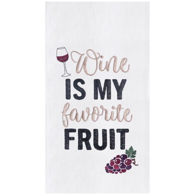 Favorite Fruit Embroidered Cotton Flour Sack Kitchen Towel