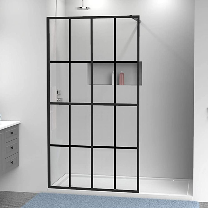- W x 72'' H Slab Door Framed Shower Door with Silk Print, 34"