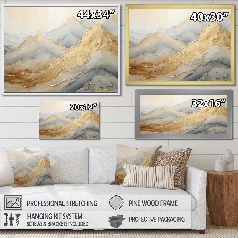 Alpine Mountain Harmony sur impression sur toile, Cadre flottant blanc, H 24 po x l 32 po x P 1 po