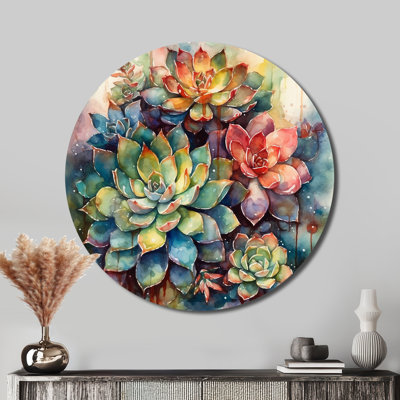Manuli - Décoration murale ronde en métal à motif floral