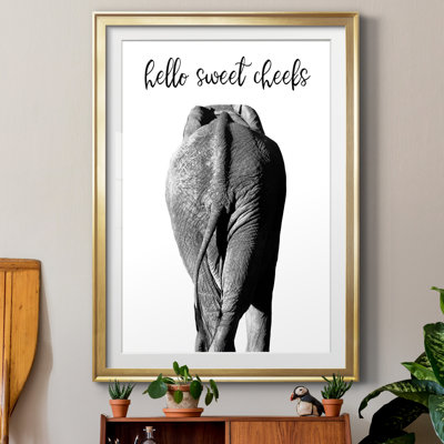Elephant Bum - Reproduction d'art textuel sur papier encadré