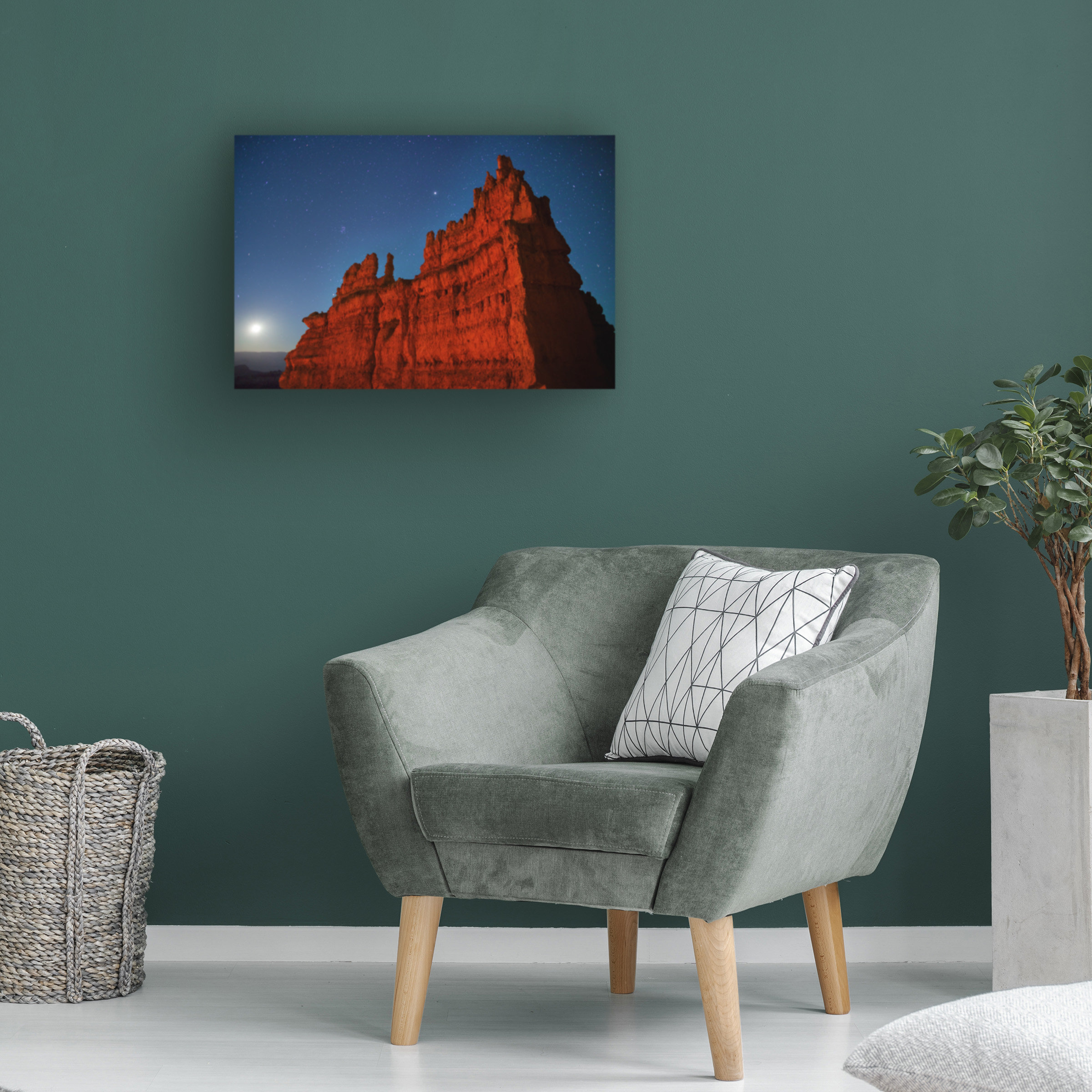 Union Rustic Wrapped Canvas Wall Art - Royce Bair 'Butte Under Night ...