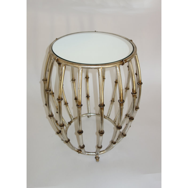 Andes Mirrored Glass Top End Table