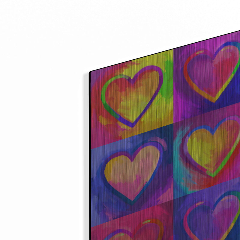 Luxe Pop Art «Pop Art Heart 2» par Howie Green, «Pop Art Heart 2» par Howie Green, H 12 po x l 12 po
