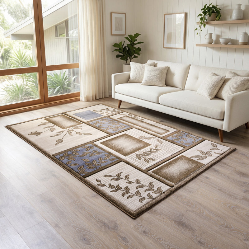 Alexia Collection Geometric Modern & Contemporary Area Rug, 5'2 X 7'5