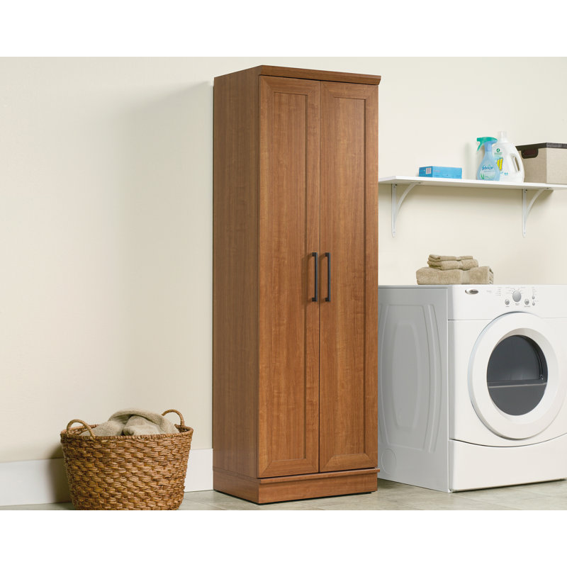 Sienna Oak Tall Engineered Wood Storage Cabinet