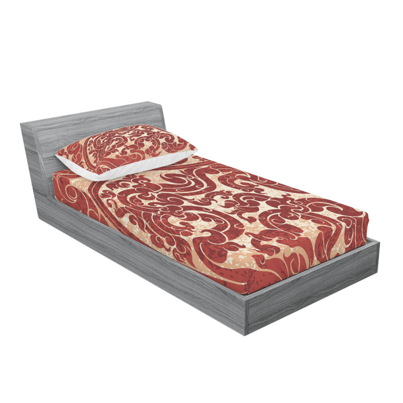 Microfiber Paisley Sheet Set, Twin Sheet Set with Fitted Sheet and 1 Pillowcase